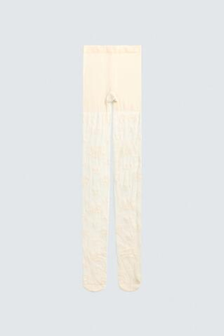 ZARA HARRY LAMBERT X DISNEY КОЛГОТКИ ЦВЕТОЧНЫМ КРУЖЕВОМ, ЭКРЮ