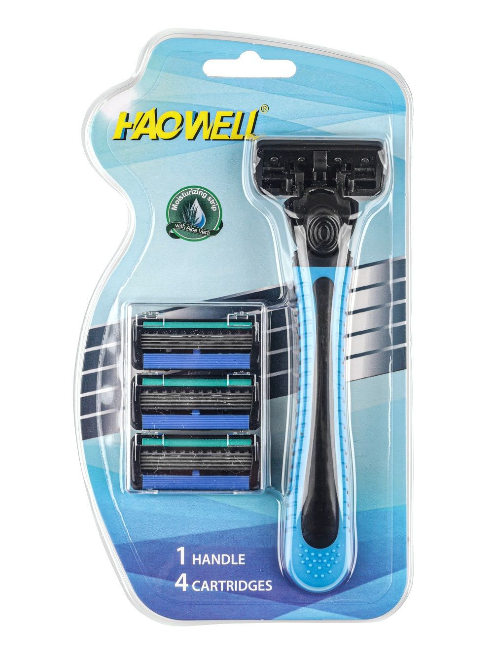 Бритва мужская + 4 многоразовых картриджа c 5 лезвиями HAOWELL, 2 упаковки