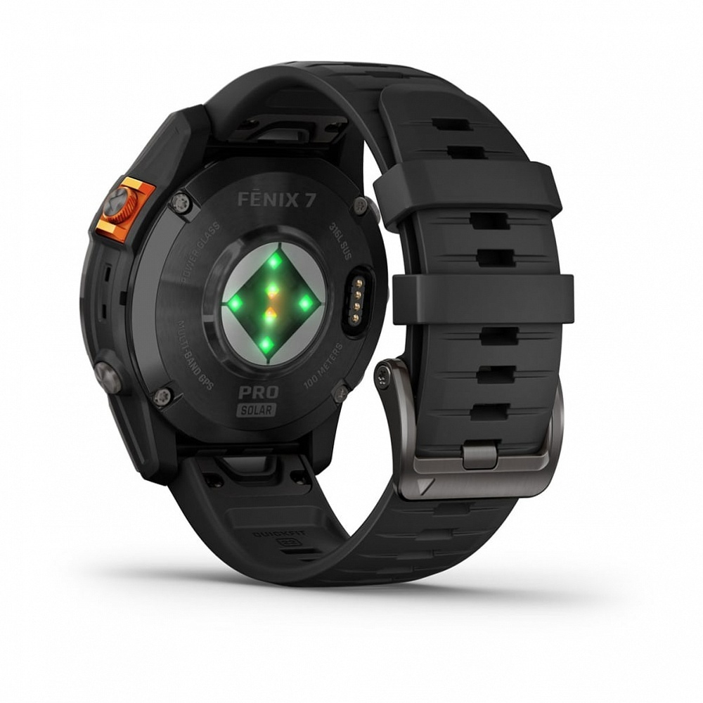 Умные часы Garmin Fenix 7 Pro Solar Edition серый с черным ремешком