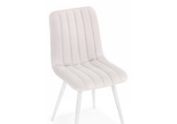 Стул на металлокаркасе Дани молочный велюр velutto 67 / белый