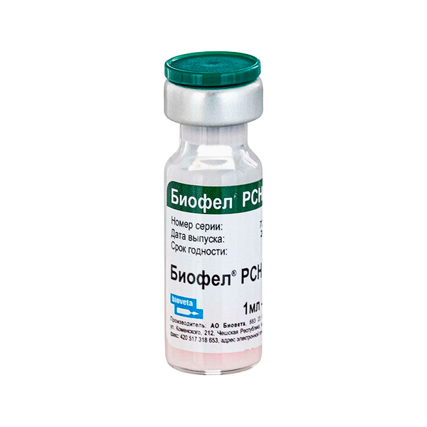 Вакцина БИОФЕЛ РСН для кошек, 1 доза, Bioveta