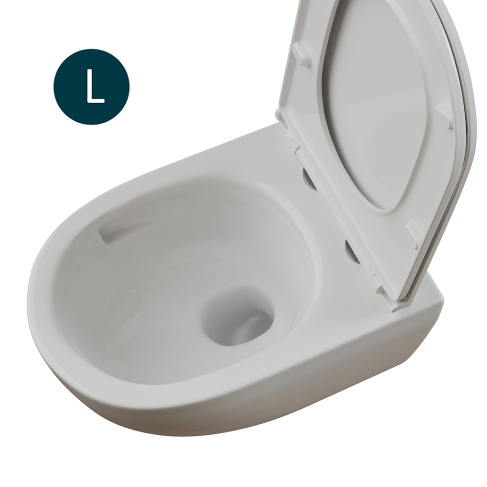 Унитаз подвесной безободковый WAVE SUNSET Tornado3.0, сид. дюропласт, м/л, быстр, БЕЛЫЙ глянец (L)