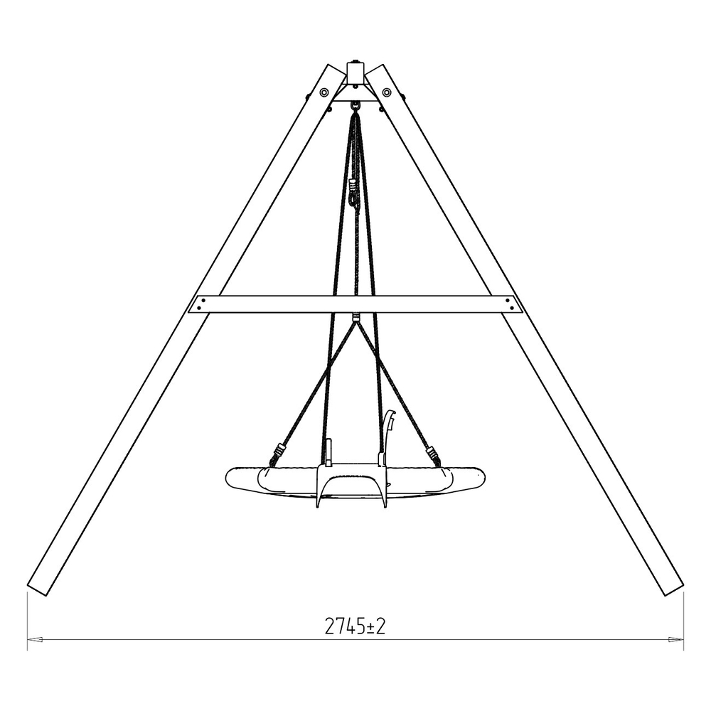 Деревянные качели с качелями со спинкой и качелями гнездо Свиби
