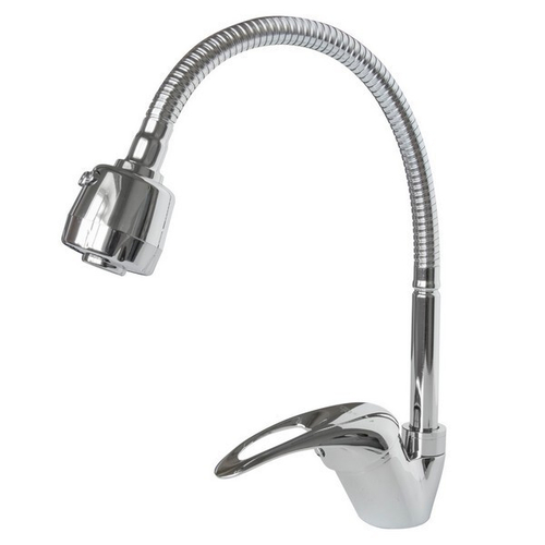 Смеситель для кухни 40к F4302-B FRAP (гибкий излив, с 2х реж. аэратором, п/гайку, хром, силумин)