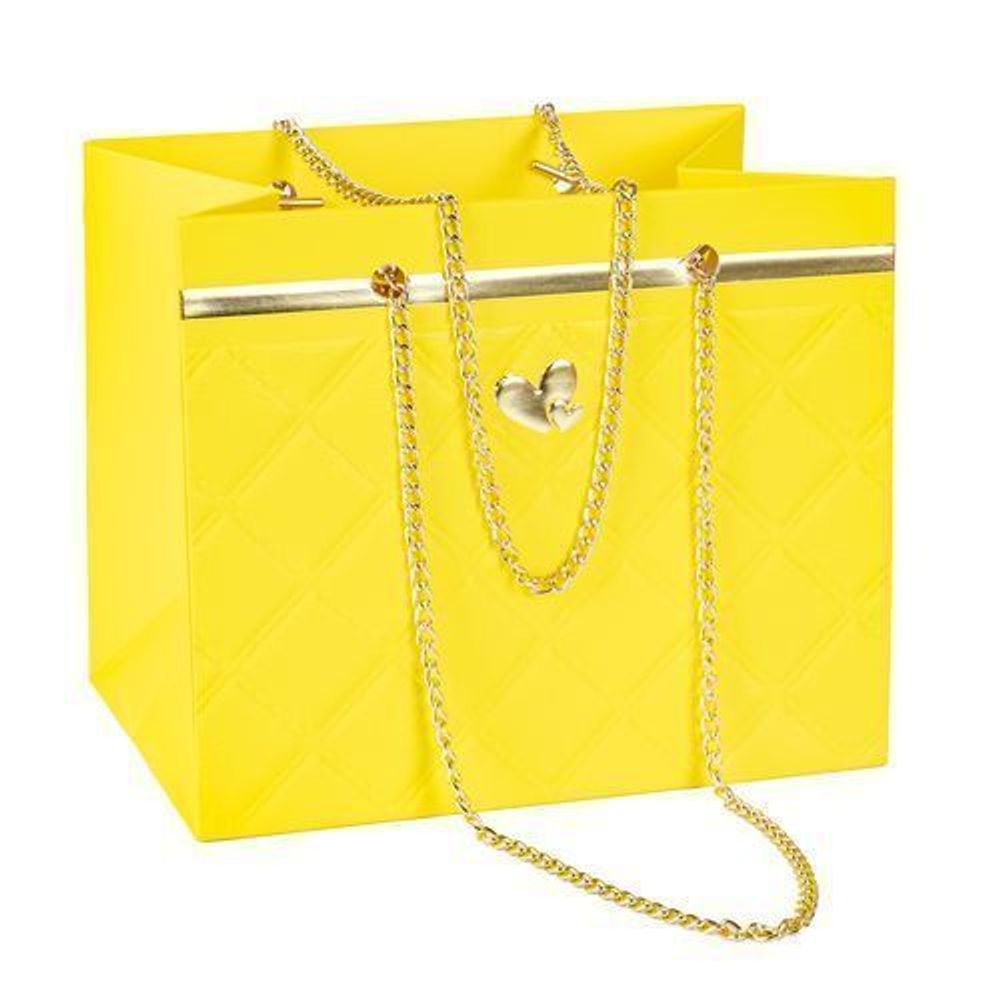 Пакет-сумка с цепочкой 18*12*15 ЖЕЛТЫЙ