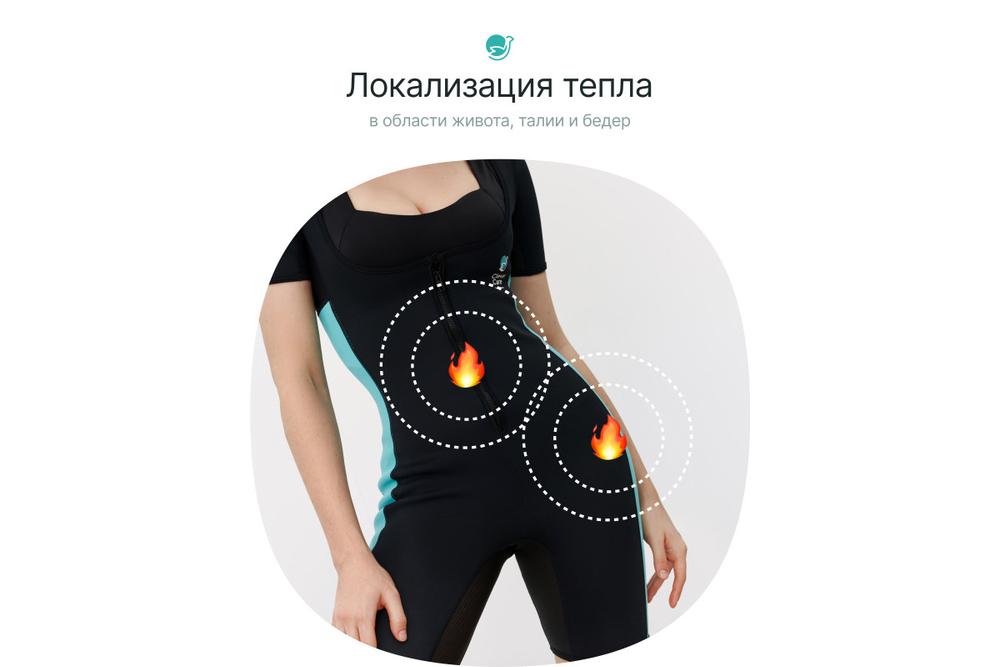 Костюм-сауна для похудения CleverCare с рукавами, женский, размер M, материал неопрен, цвет черный с голубым