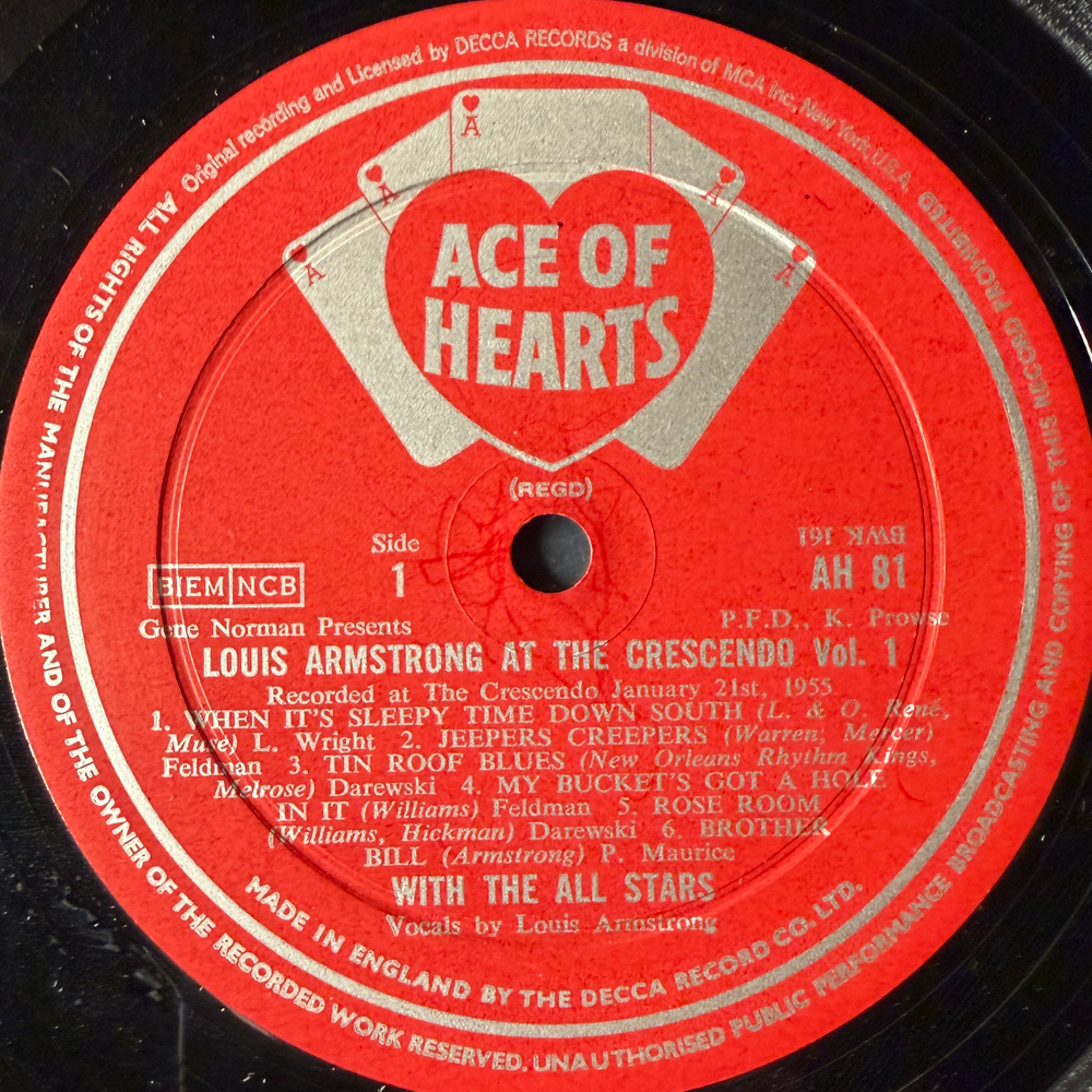 Louis Armstrong With All Stars ‎– At The Crescendo Vol.1 (Англия 1965г.)