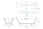 Чугунная ванна Aquatek Гамма 150x75 AQ8050FH-00