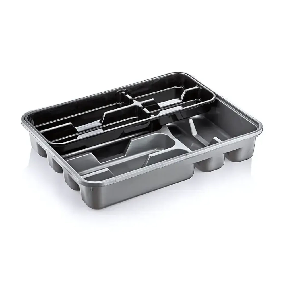 Лоток двойной на 10 секций, Серый антрацит