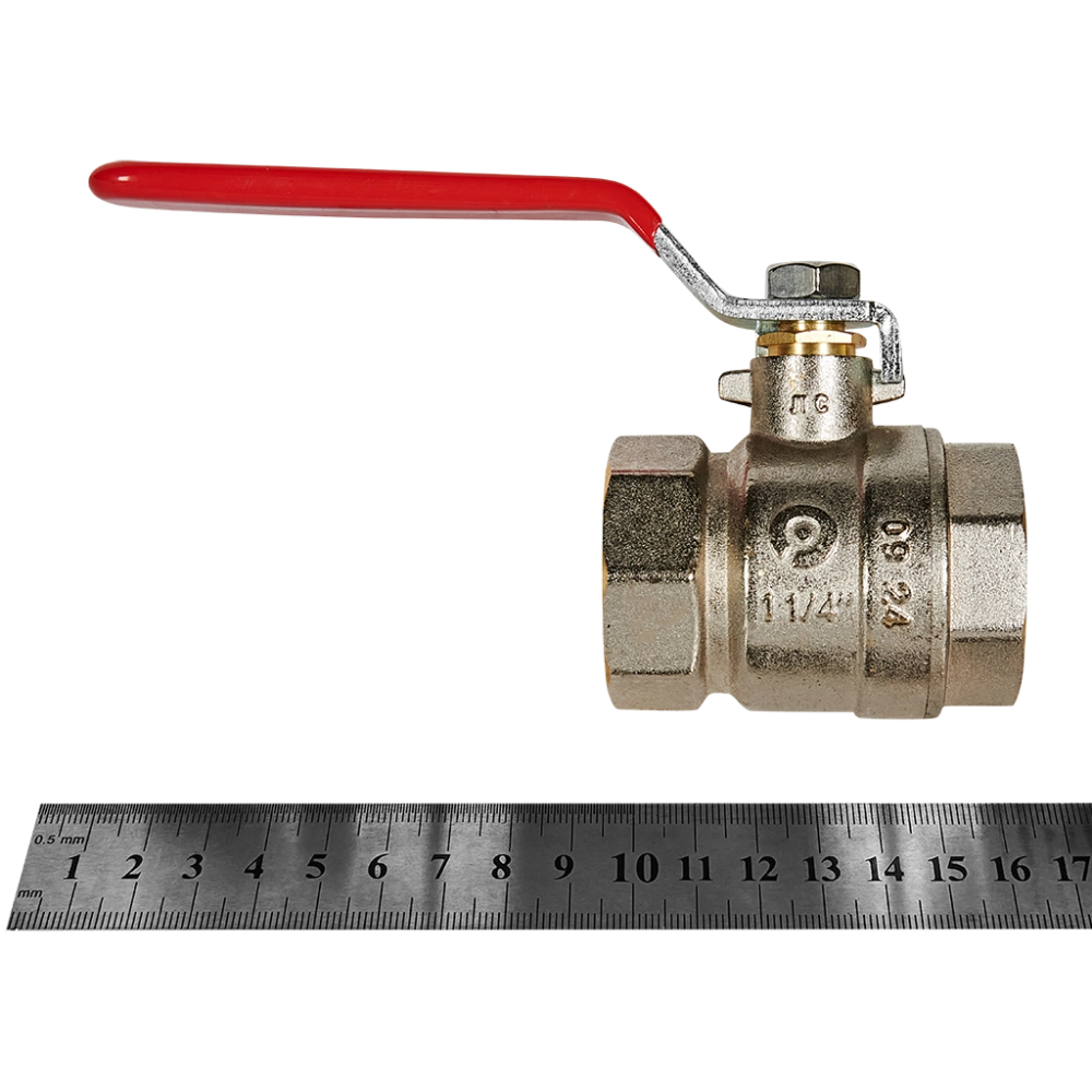 Кран шаровой полнопроходной ROMMER - 1"1/4 (ВР/ВР, PN40, ручка-рычаг)