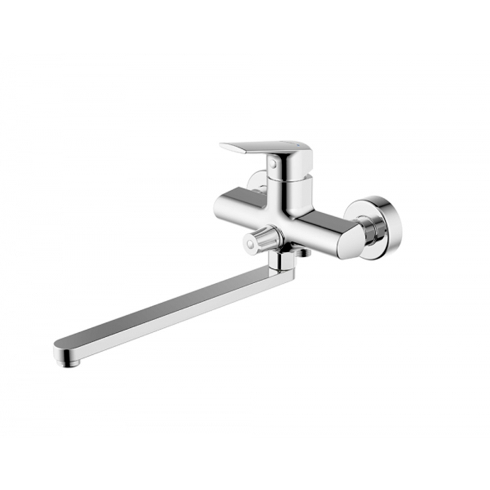 F6121179CP-01L BRAVAT REAL Смеситель для ванны с длинным изливом (к/к 4)