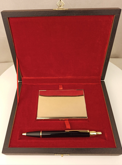 Набор "Гербовый" №17 визитница (Златоуст), ручка Паркер