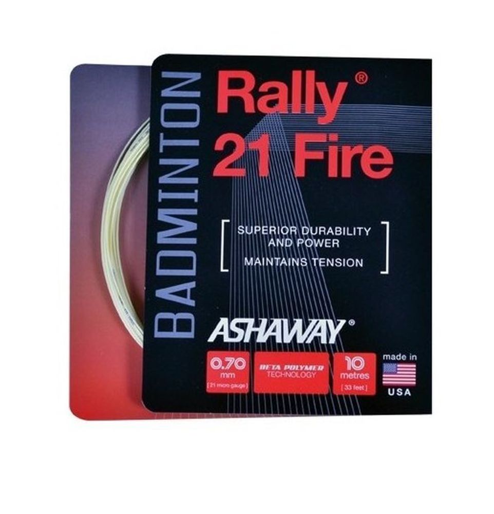 Струны для бадминтона Ashaway Rally 21 Fire (10 m) - white