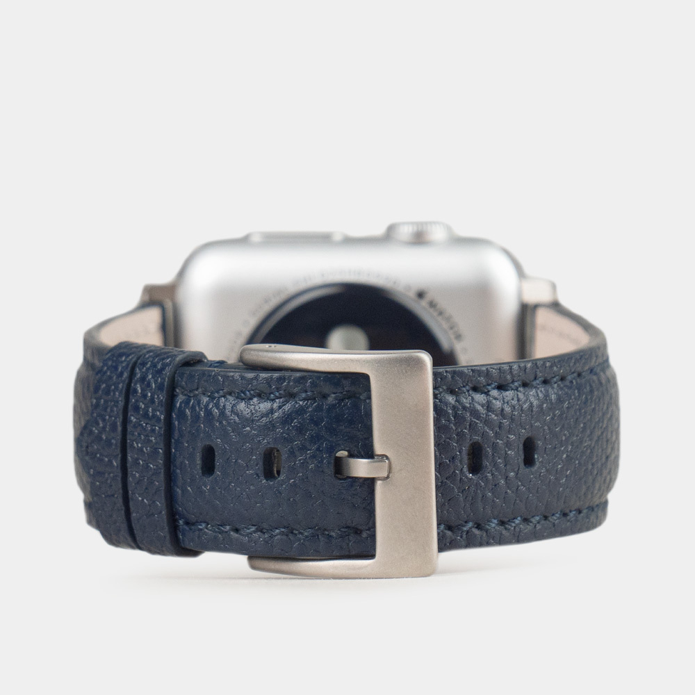 Ремешок для Apple Watch 44/45/46 mm из кожи сафьяно, синего цвета