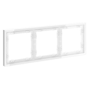 Рамка пластиковая VOLTUM S70 на 3 поста, (белый глянцевый)