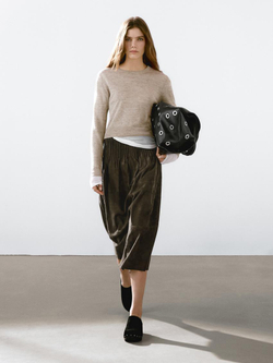 Massimo Dutti Свитер из 100% льна с меланжевым узором, серый