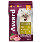 Корм для кошек AWARD Hairball & Indoor, 400 г, утка и индейка