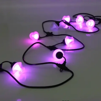 Гирлянда для улицы НИТЬ «Spectrum» 5 м 10 ламп LED (5*6 см), черный провод, 72 режима, IP-65, (пульт д/у), Мультицвет (возможность соединения)