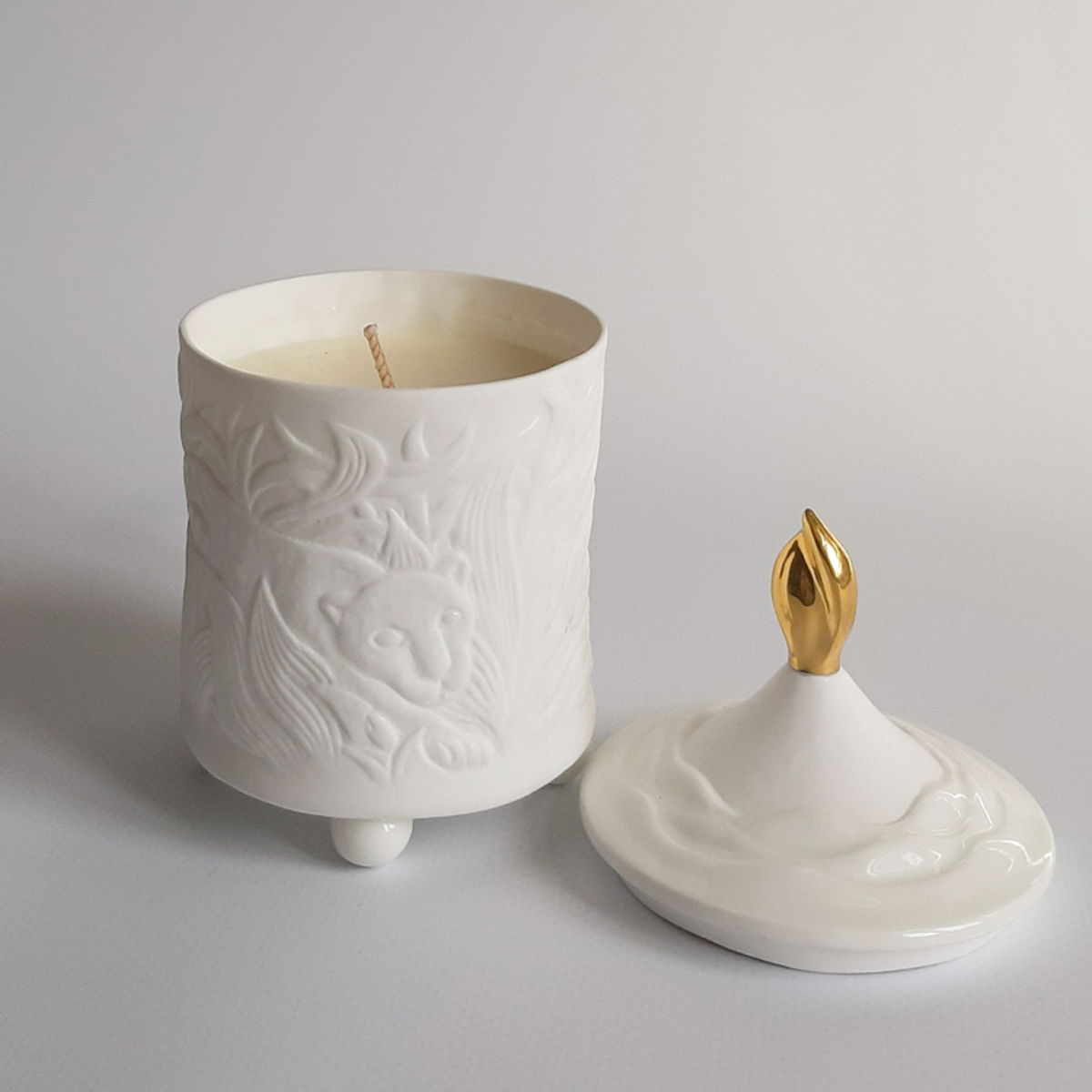 🌸 фарфоровый подсвечник со свечой Джунгли — Leoleo handmade — 8 марта у Феи