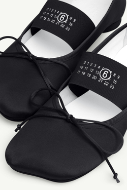 MM6 MAISON MARGIELA БАЛЕТКИ ТЕКСТИЛЬНЫЕ ANATOMIC ЧЕРНЫЕ