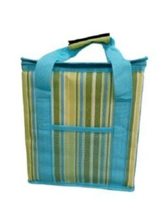 Сумка-термос  7л СА-706 (ш-16, дл-24,в-18) в полоску сине-зелен