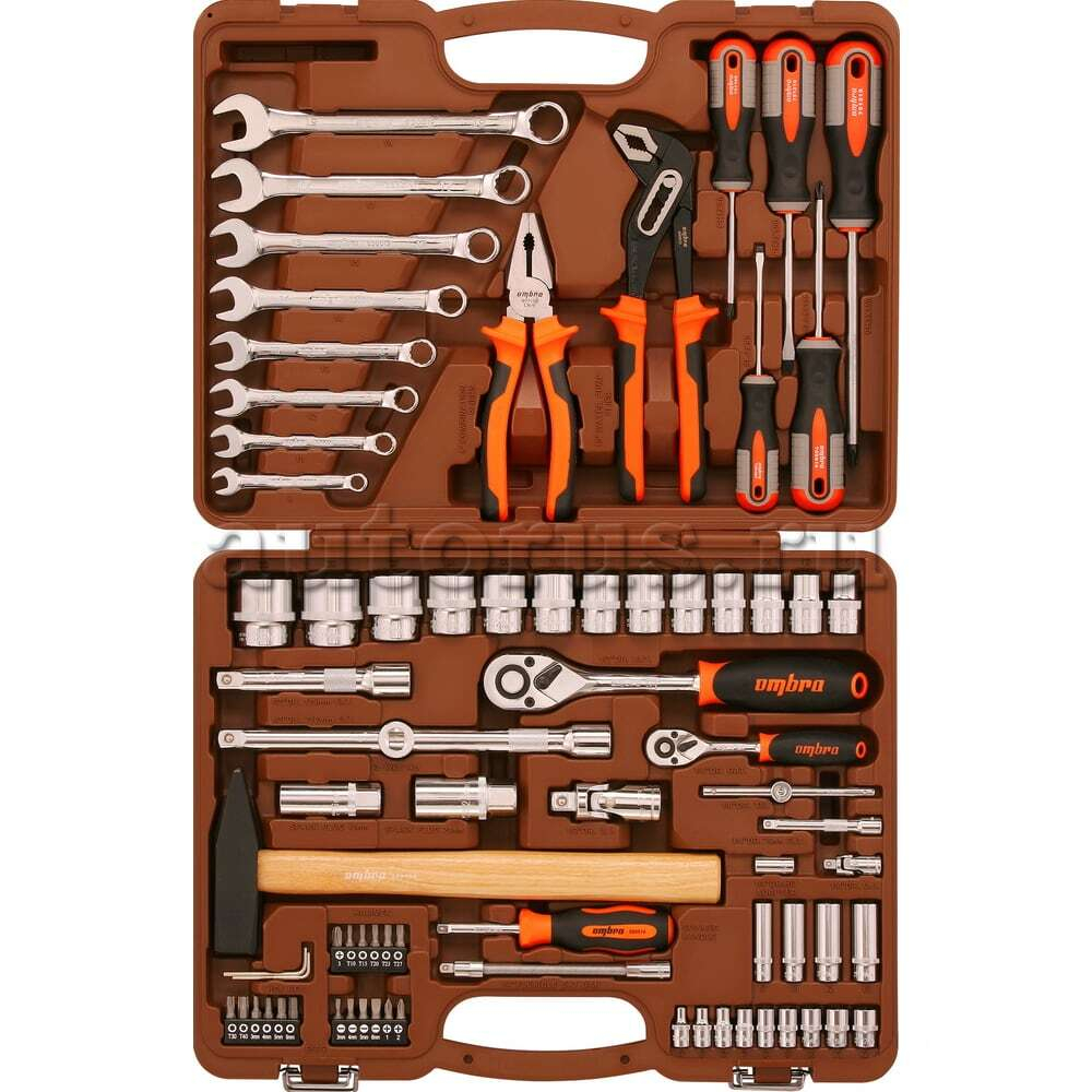 Набор универсального инструмента OMBRA 1/4", 1/2"DR (77 предм.)   OMT77S12