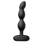 Черный анальный вибростимулятор 17,2см с ротацией и управлением через приложение Lovense Ridge Silicone Vibrating & Rotating Anal Beads Black