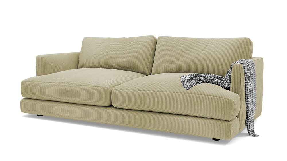 Диван Ибица Cilium Cream 215*116*93 см, Кремовый Вельвет Еврокнижка Фиеста