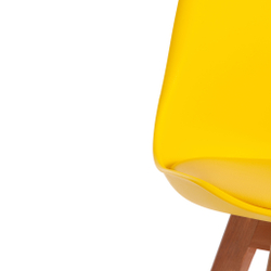 Стул TULIP (mod. 73) дерево/пластик/ПУ, 48.5*52.5*83cм, желтый (Комплект из 4 шт.)