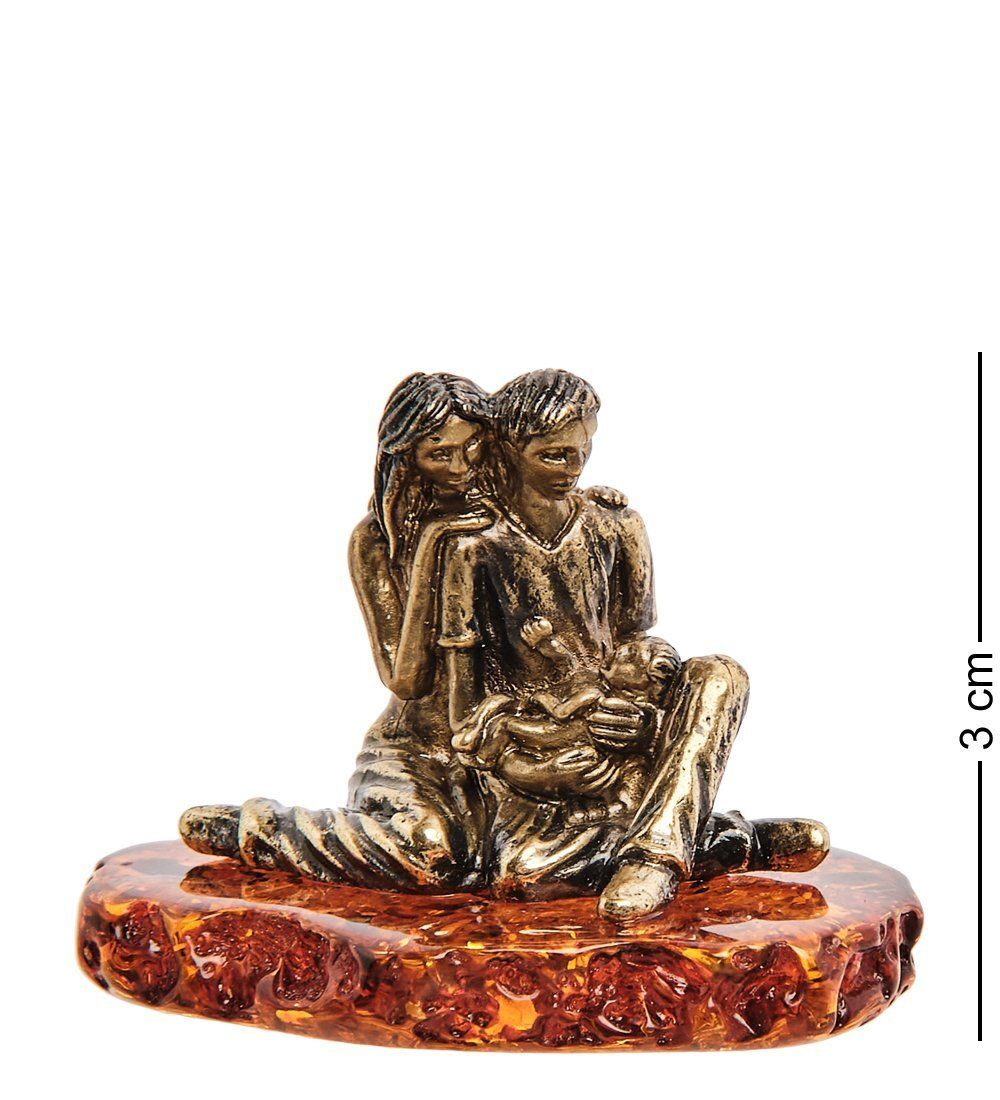 Народные промыслы AM-3128 Фигурка «Семья» (латунь, янтарь)
