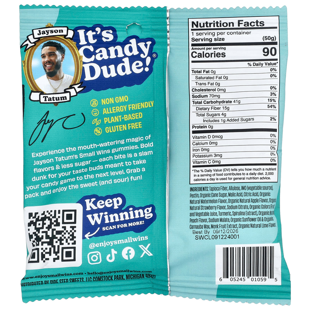 Enjoy Small Wins, Gummies, классический набор, персик, клубника, зеленое яблоко, арбуз и лайм, 50 г (1,8 унции)