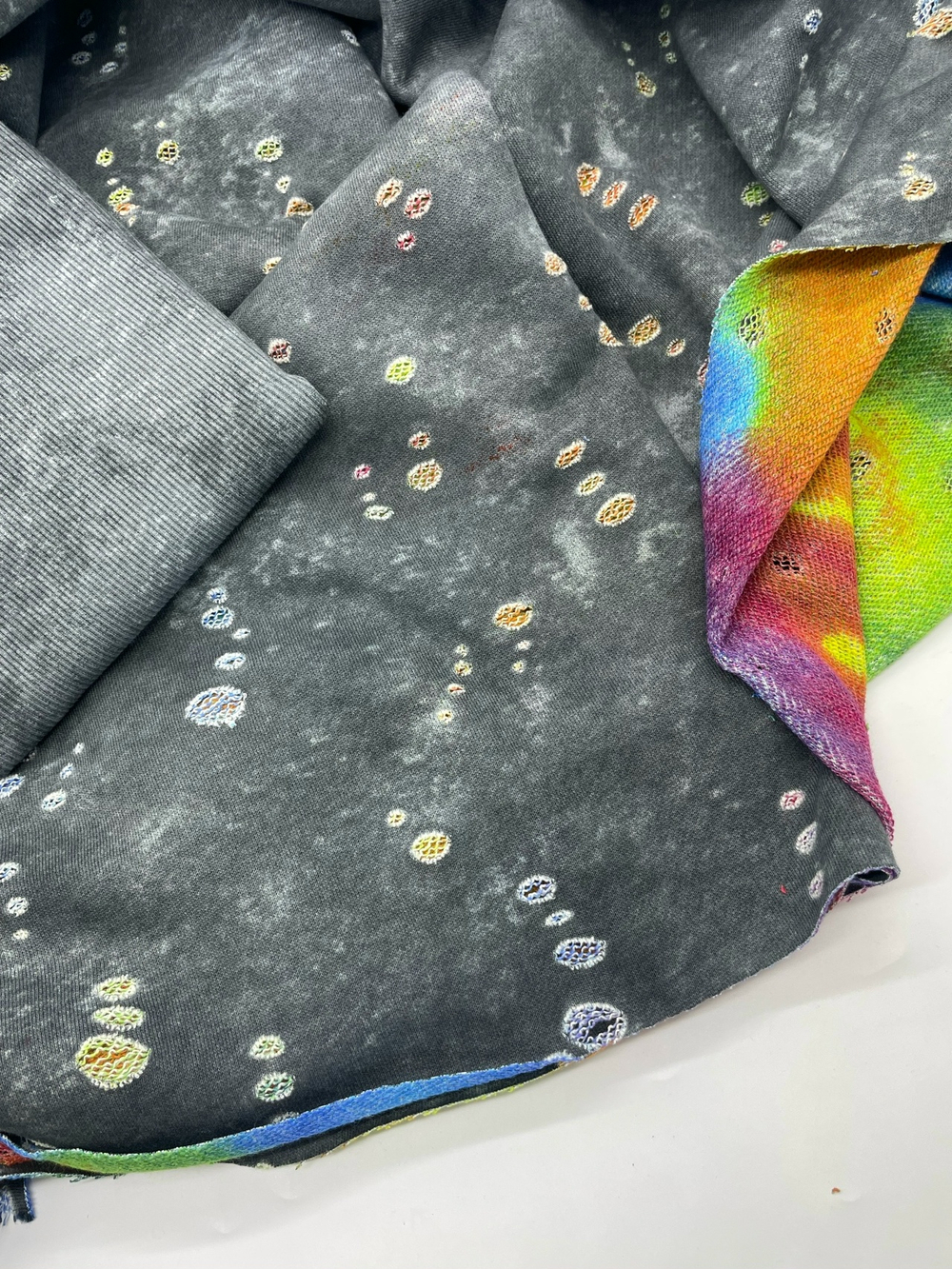 Футер 3 нитка рванка винтаж серый