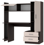 Стол компьютерный Памир ПКС-7, ЛДСП, венге, с ящиками и полками