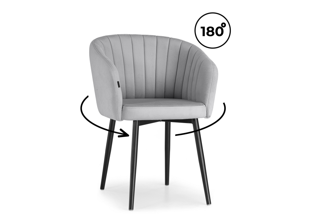 Стул на металлокаркасе Woodville крутящийся Моншау velutto 52, черный, ножки черные