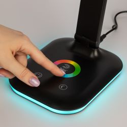 Настольный светильник ЭРА NLED-502-11W-BK светодиодный с RGB ночником черный