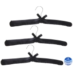 Плечики сатиновые 3шт «ТАРТИТАН», цвет чёрный, 38см (Селфи)