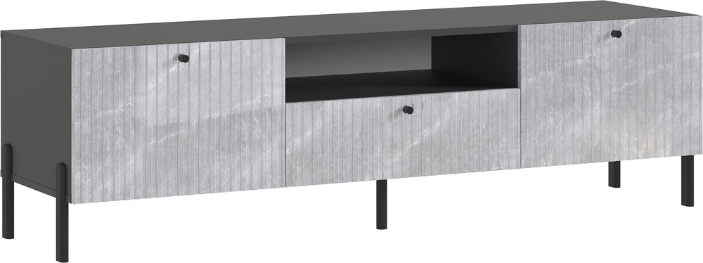 Тумба ТВ Оливия (малая) (металл), Графит, Мрамор Глянец