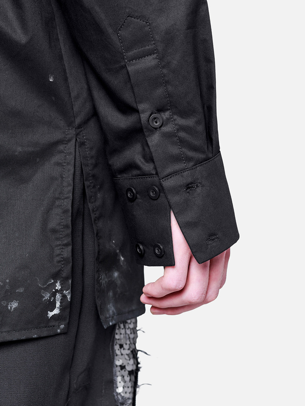 Рубашка "Черномор" с окрашиванием. Черно-белая