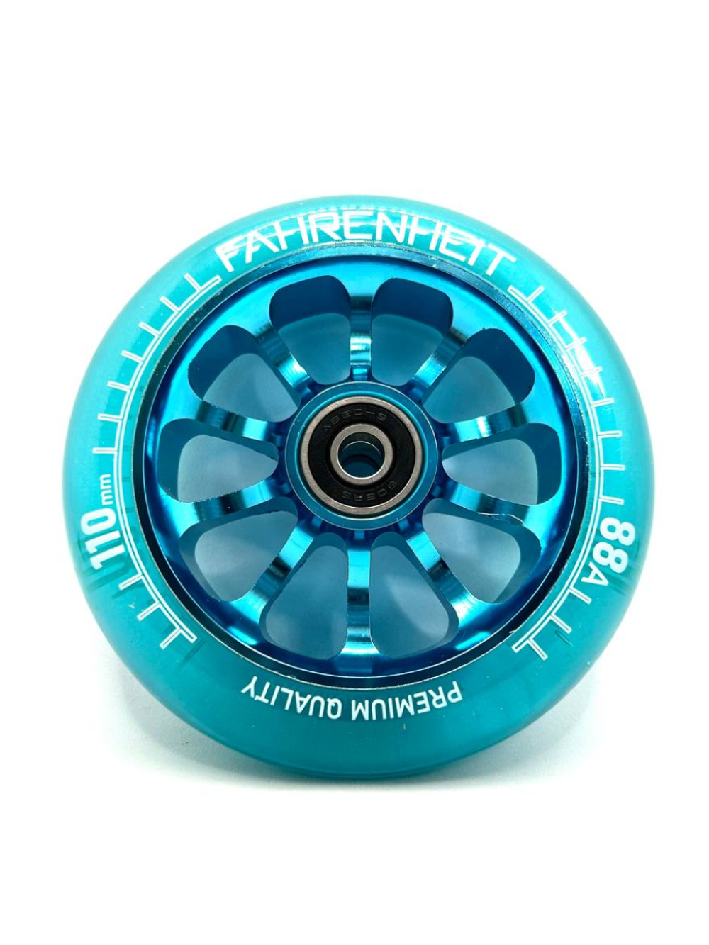 Колесо Fahrenheit 110*24 mm 10-Spoked, голубой/прозрачный голубой
