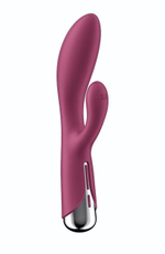 Малиновый вибратор-кролик Spinning Rabbit 1 с ротацией - 20 см. (Цвет: малиновый)