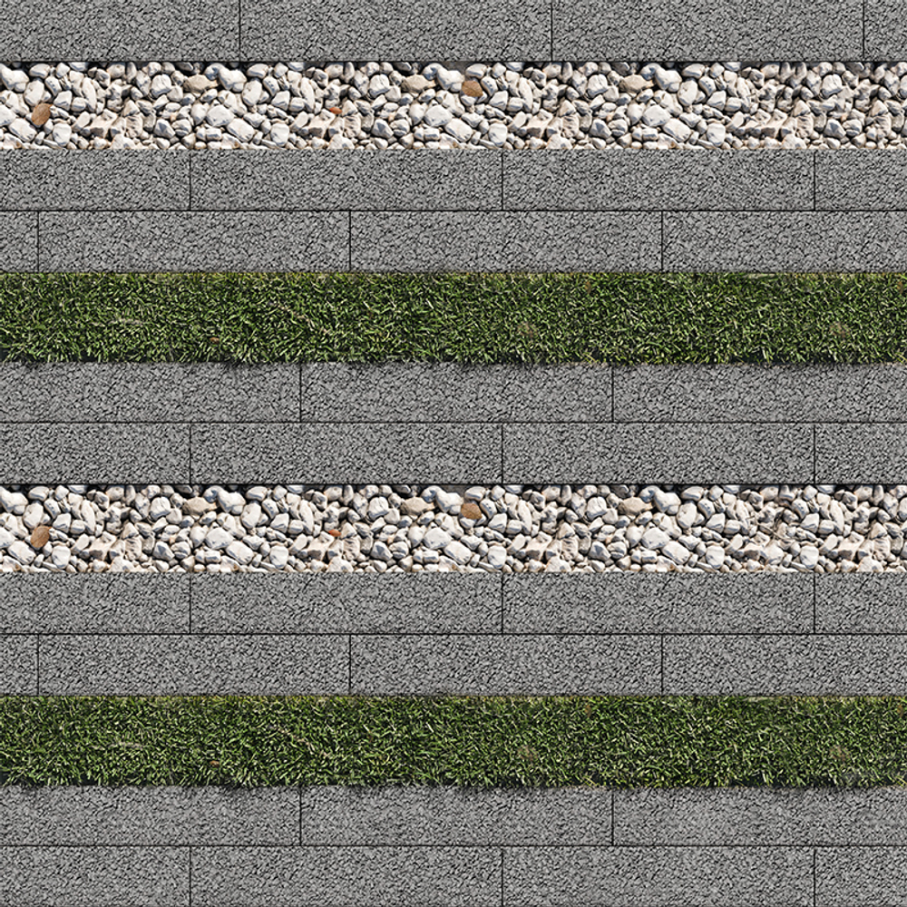 Тротуарная плитка ГАЗОННАЯ РЕШЕТКА - Гранит Серый