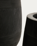 Набор из двух черных кашпо Tival с эффектом цемента, диаметр 50 см/34 см