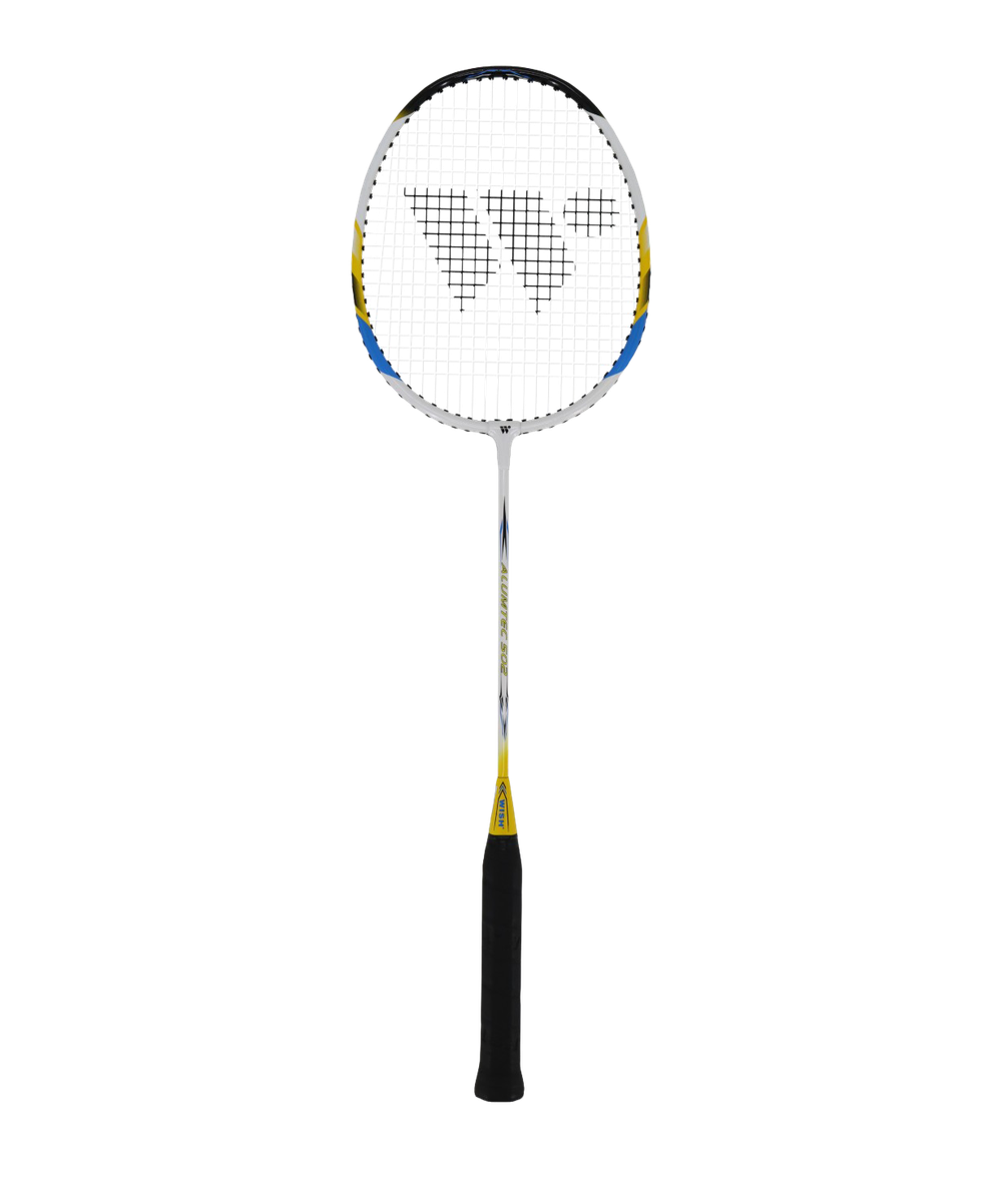 Набор для бадминтона Alumtec 502, 2 ракетки, 2 волана, синий/желтый