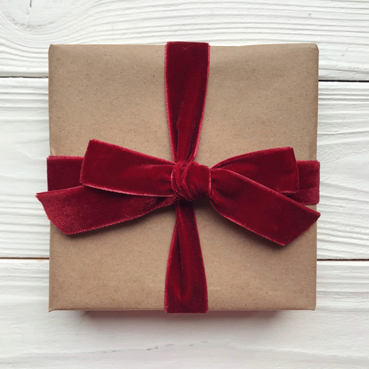 Бархатная лента 20 мм, цвет бордовый