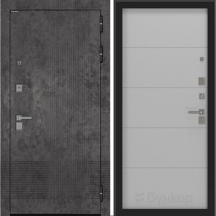 Входная металлическая дверь Бункер BN-08 Марморино темный / ФЛ-649 грей cофт матовый
