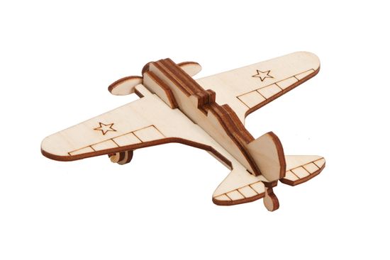 Конструктор блочный POLLY Военный самолёт И-16