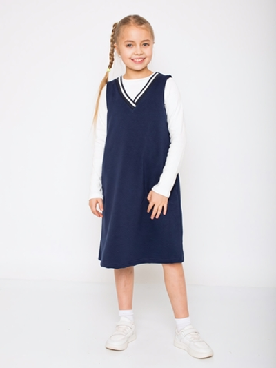 Сарафан "Школа-9", р. 146, тёмно-синий, (Ивашка)