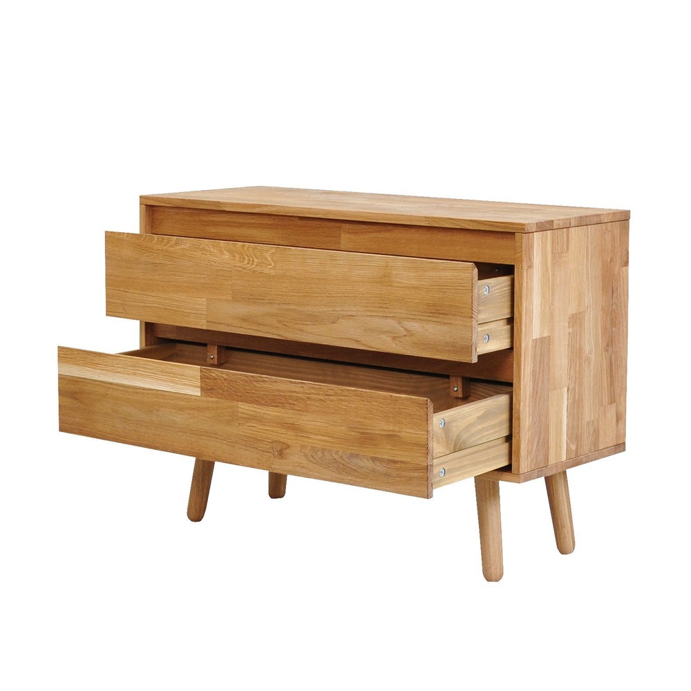 Комод с ящиками Эдгар деревянный 70х28х35 см дизайнерский / массив дуба, шпон дуба, натуральный дуб / комод для одежды в прихожую, детскую, ванную комнату