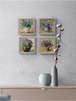 Картины на стену интерьерная на холсте 4 шт, 23*23 см