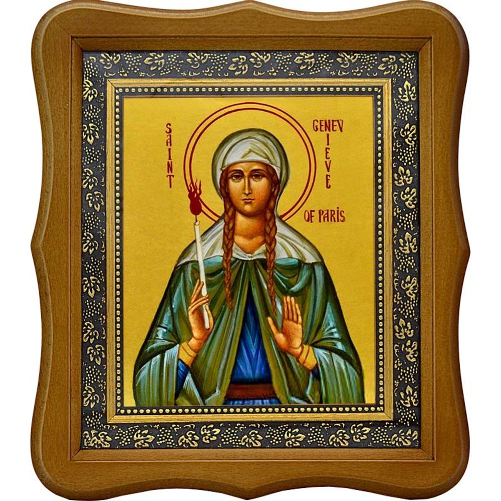 Женевьева (Геновефа) Парижская преподобная. Икона на холсте.